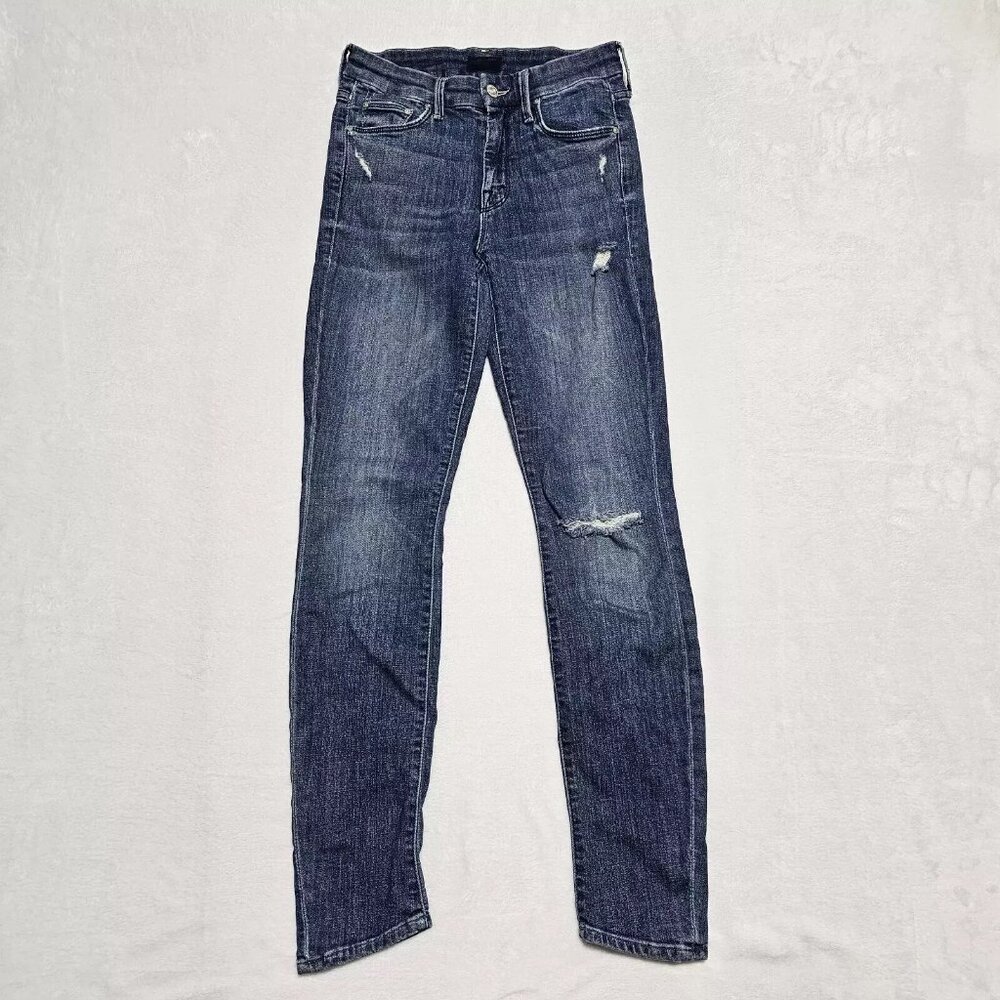 MOTHER The Looker Homebound Jeans Womens Sz 24 Distressed Fray Medium Wash